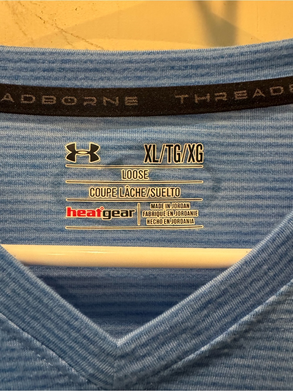 Under Armour Men’s Light Blue V-Neck Short Sleeve Performance Tee - Picture 2 of 5